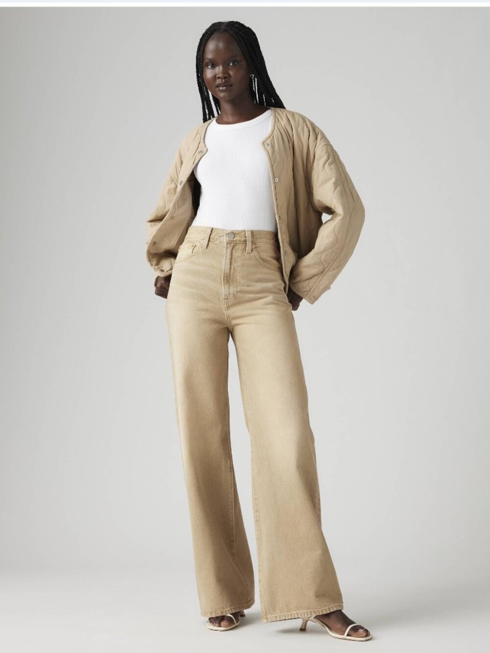 Levi's Premium Women Tan Ribcage Wide Leg Jeans Size 28 x 30 NWT 98$+TAX